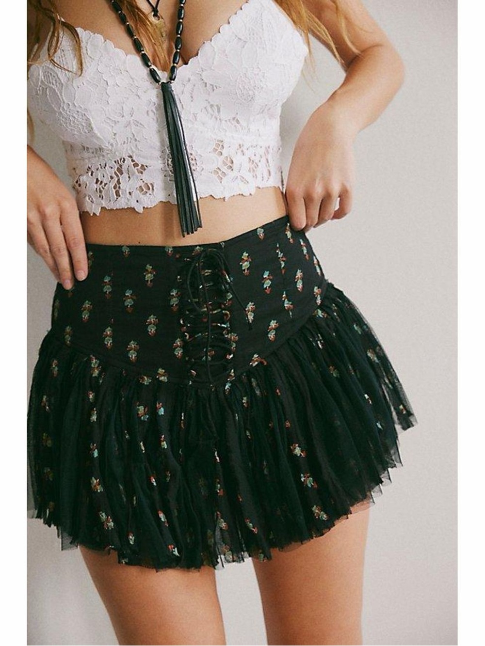 Free People FP One Blossom Mini Skort Black Size Small Sold Out Online NWT